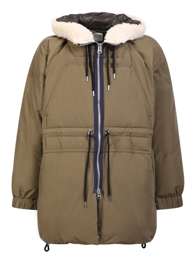 Sacai Padded Parka In Brown
