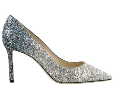 Jimmy Choo Romy Pump In Silver-dusck Blue