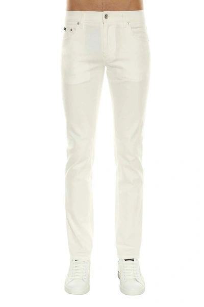 Dolce & Gabbana White Denim Cotton Jeans In S9001