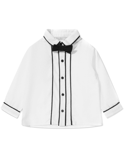 Patachou Bow Tie Shirt (3-24 Months) In White