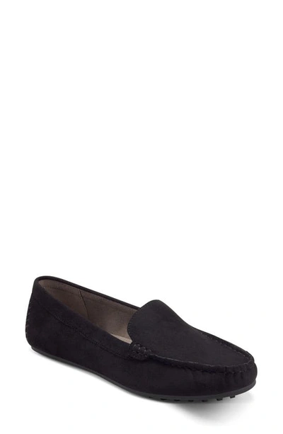 Aerosoles Over Drive Loafer In Black Faux Suede