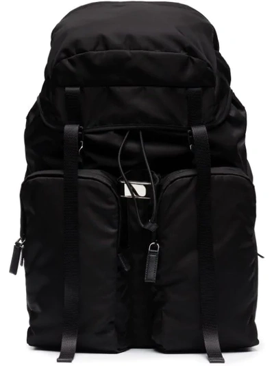 Prada Two Pocket Backpack In Black