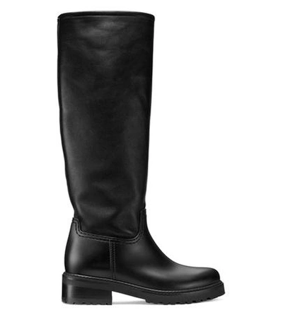 Stuart Weitzman The Novak Boot In Black Medium-shine Leather