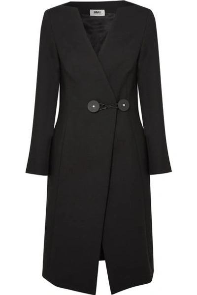 Mm6 Maison Margiela Twill Coat In Black