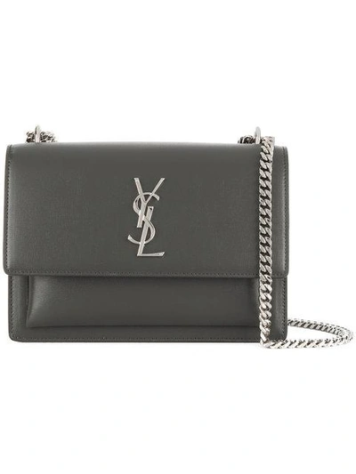 Saint Laurent Medium Sunset Shoulder Bag In 1242 Grey