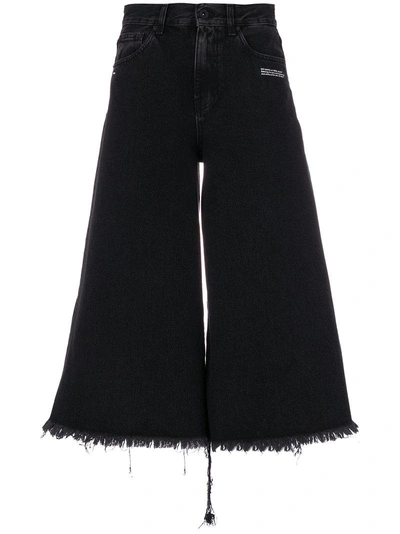 Off-white Black Wide-leg Capri Jeans