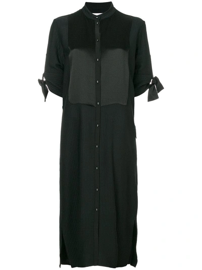 Victoria Victoria Beckham Tie Sleeve Shirt Dress In Black