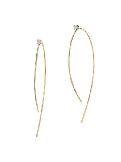 Lana Women's Mini 14k Yellow Gold & 0.03 Tcw Diamond Wire Hoops