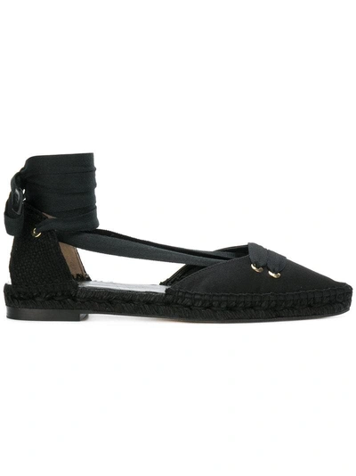 Manolo X Castaner X Manolo Blahnik Espadrille Flats In Black