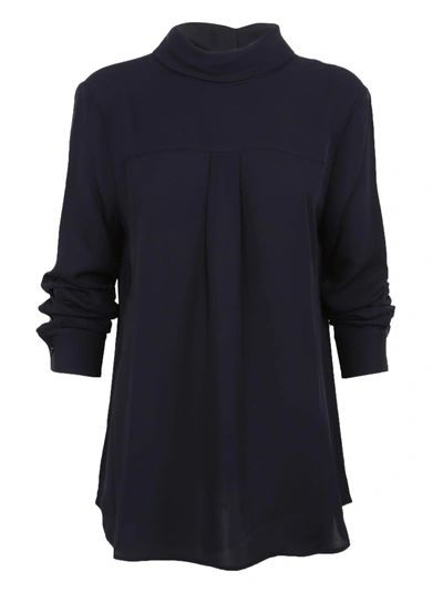 Theory Reverse Shirt Blouse In Navy