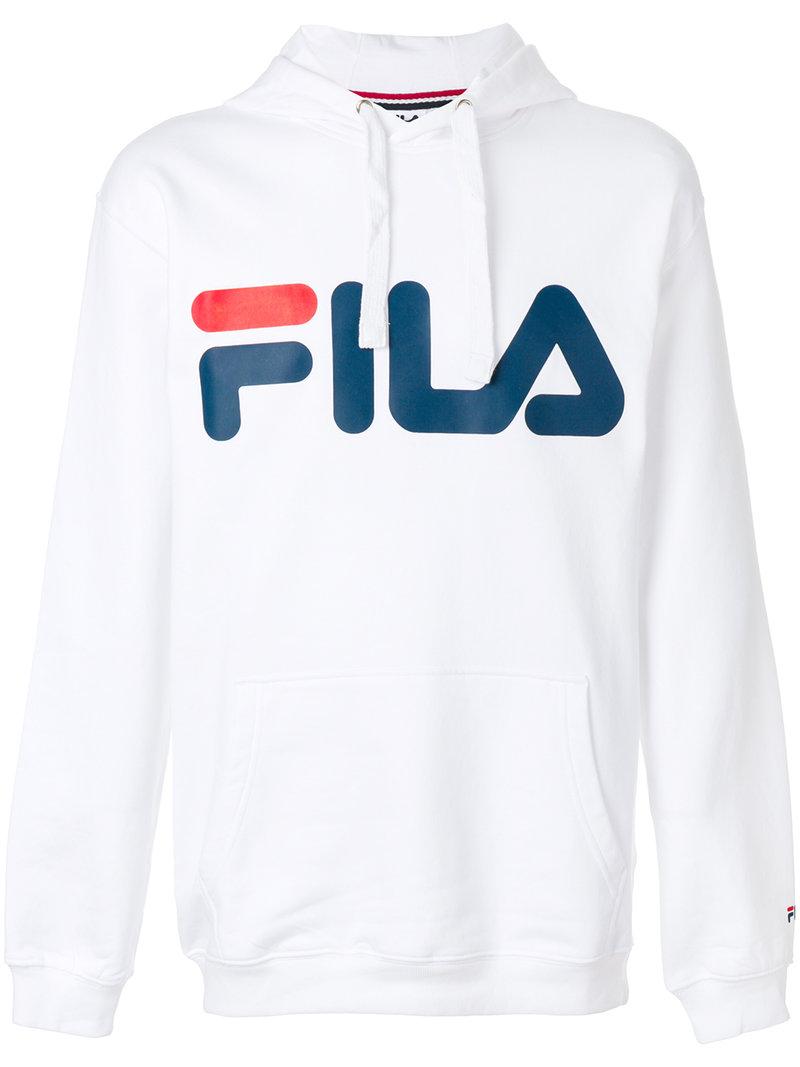 Fila Classic Logo Hoodie In White | ModeSens