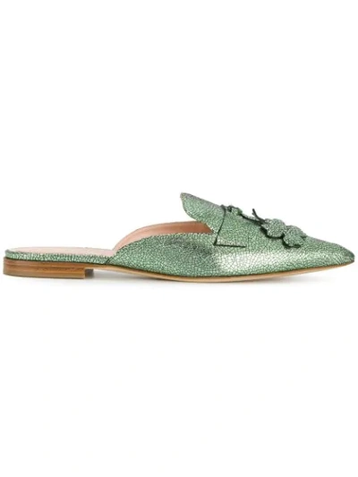 Alberta Ferretti Mia Mules In Green