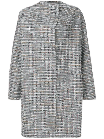 Antonio Marras Embroidered Cocoon Coat In Grey