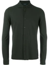 Zanone Pointed Collar Cotton Shirt In Green