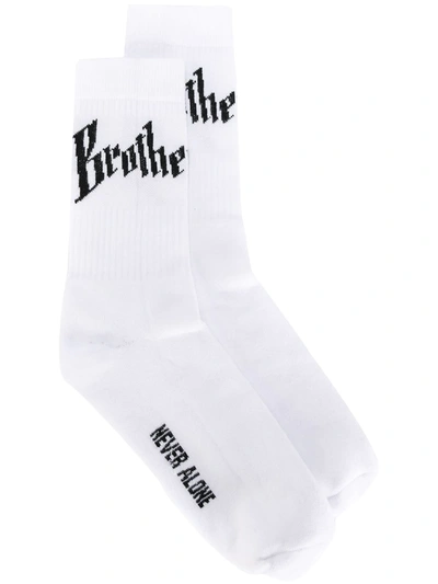 Blood Brother Toby Ribbed Socks In White