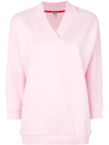 Kenzo Logo V-neck Sweatshirt In Pink
