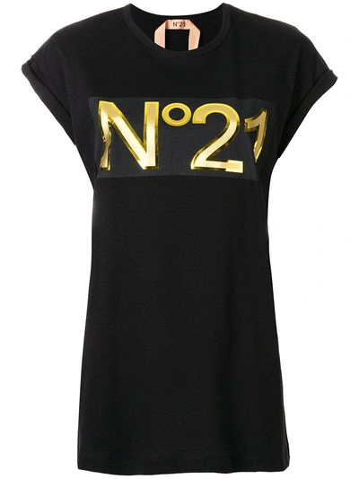 N°21 Nº21 Branded T-shirt - Black