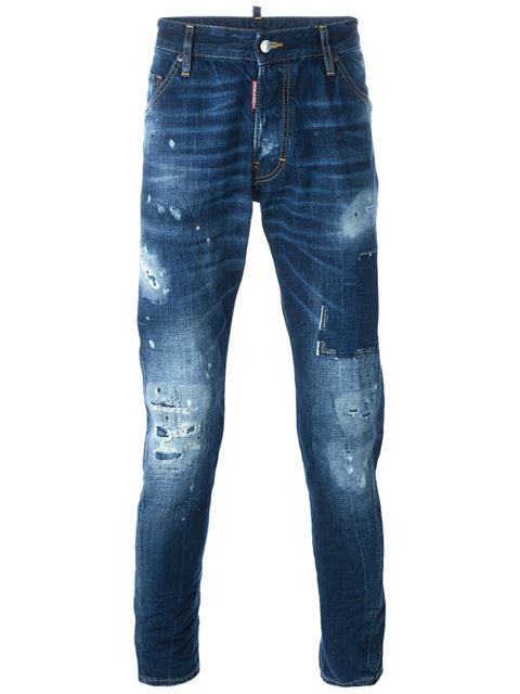 Dsquared2 Kenny Twist Slim-fit Tapered Jeans In Blue | ModeSens