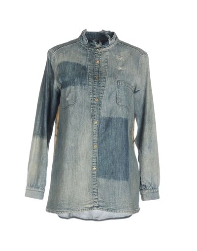 Manila Grace Denim Shirts In Blue