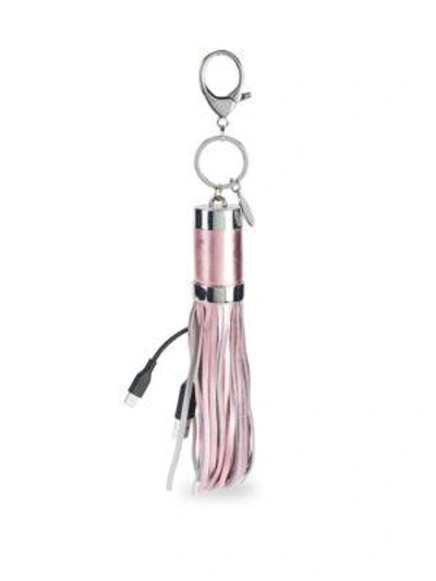 Rebecca Minkoff Power Tassel Keychain In Metallic Violet