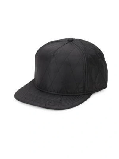 Gents Chairman Quilted Baseball Cap In Black