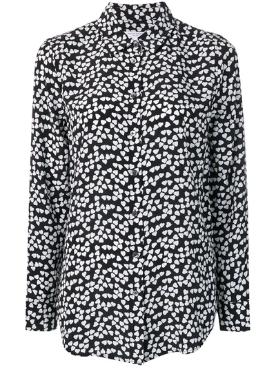 Equipment Essential Heart-print Blouse In Nero