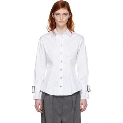 Opening Ceremony Button-down Cotton-sateen Belted-cuff Shirt In White