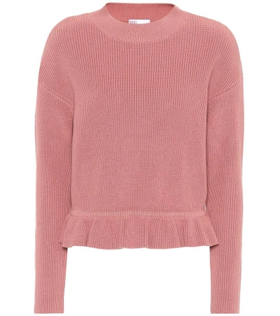 Red Valentino Knitted Cotton Sweater In Pink