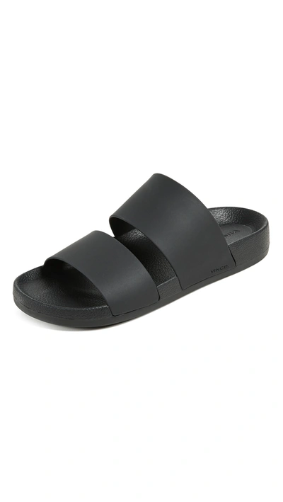 Vince Mariner Rubber Slide Sandals In Black