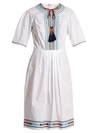 Talitha Anita Embroidered Cotton Dress In White