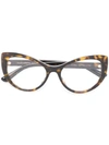 Dolce & Gabbana Eyewear Tortoiseshell-effect Cat-eye Glasses - Brown