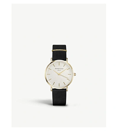 Rosefield Wblg-w71 The West Village Leather And Gold-plated Watch
