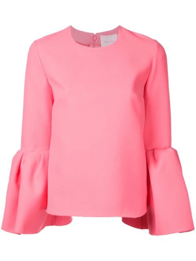Roksanda Truffaut Bell-sleeve Top With Round Neck In Pink
