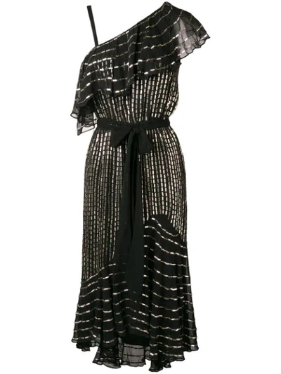 Temperley London Mosaico Off-the-shoulder Embellished Chiffon Midi Dress In Black