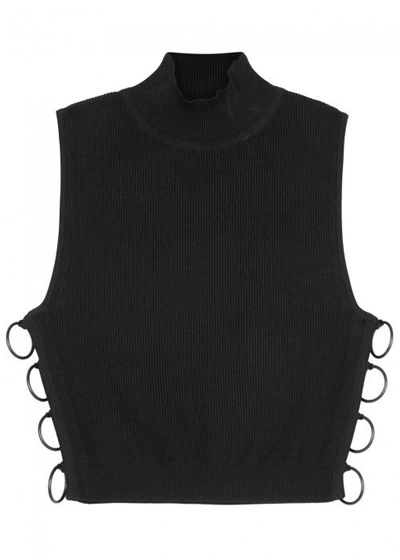 Cushnie Et Ochs Black Cropped Jersey Top