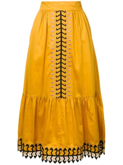 Temperley London Agnes Cotton Skirt In Orange