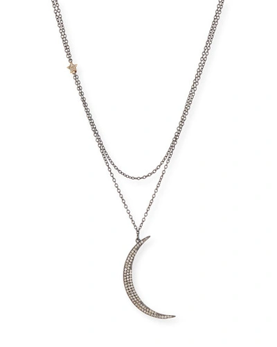 Siena Lasker Diamond Crescent Moon & Star Pendant Necklace