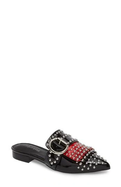 Jeffrey Campbell Daniel Studded Loafer Mule In Black Combo Leather
