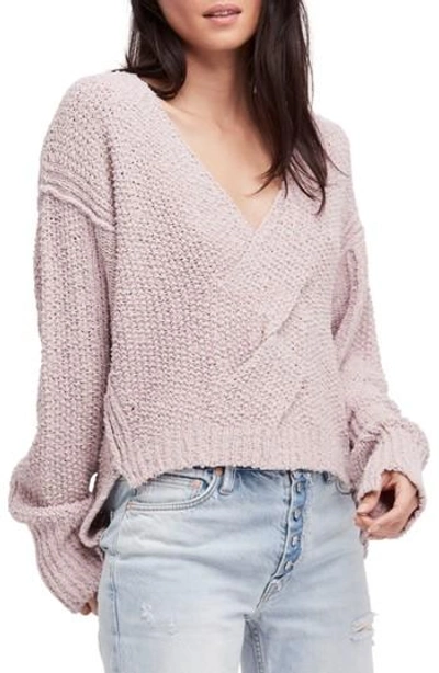 Free People Coco V-neck Sweater In Light Purple