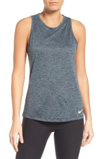 Nike Dry Training Tank In Black/ Heather/ Cool Grey