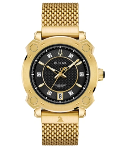 Bulova Women's Precisionist Grammy Diamond-accent Gold-tone Stainless Steel Bracelet Watch 38mm