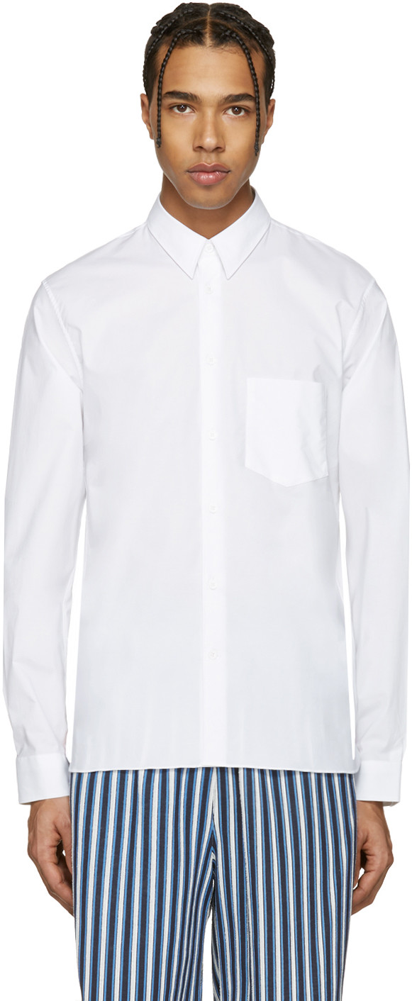 Acne Studios Isherwood Cotton-drill Oxford Shirt In White | ModeSens