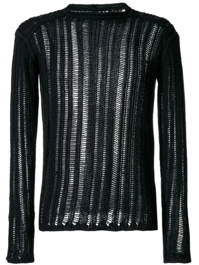 Rick Owens Level Lupetto Cotton Sweater In Black
