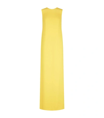 Escada Sleeveless Maxi Gown In Yellow