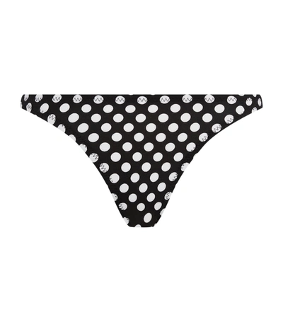 Norma Kamali Eric Polka Dot Printed Bikini Bottoms In Multi