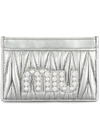 Miu Miu Matelassé Cardholder In Metallic