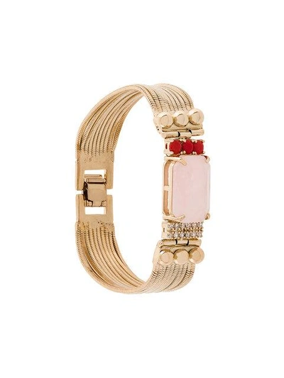 Iosselliani Elegua Rose Quartz Fringed Bracelet In Metallic