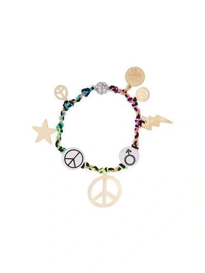 Venessa Arizaga Peace Charm Bracelet In Multicolour