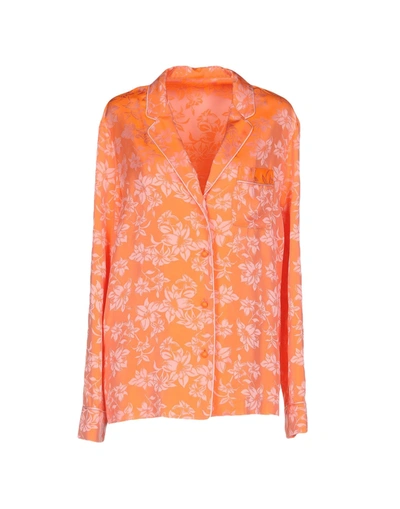 Pinko Floral Shirts & Blouses In Orange