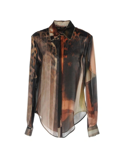 Roberto Cavalli Patterned Shirts & Blouses In Dark Brown